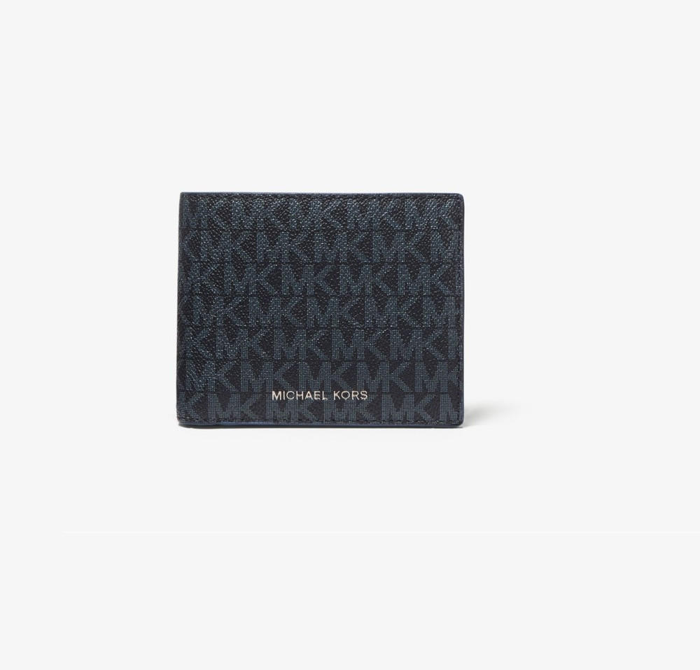  Michael Kors Reed Large Card Holder Wallet MK Signature Logo  Leather (Black) : Clothing, Shoes & Jewelry