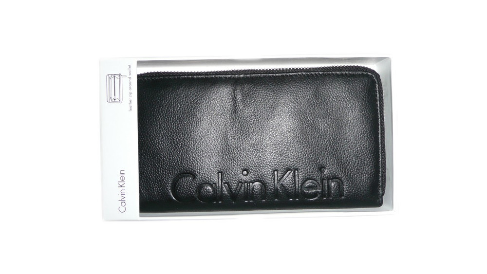 Women's Leather Continental Zip Wallets CK Signature