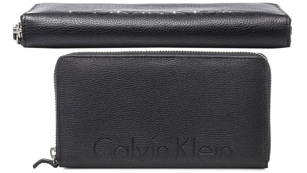 Calvin Klein Key Item Saffiano Continental Zip Around Wallet With Wristlet  Strap in Gray