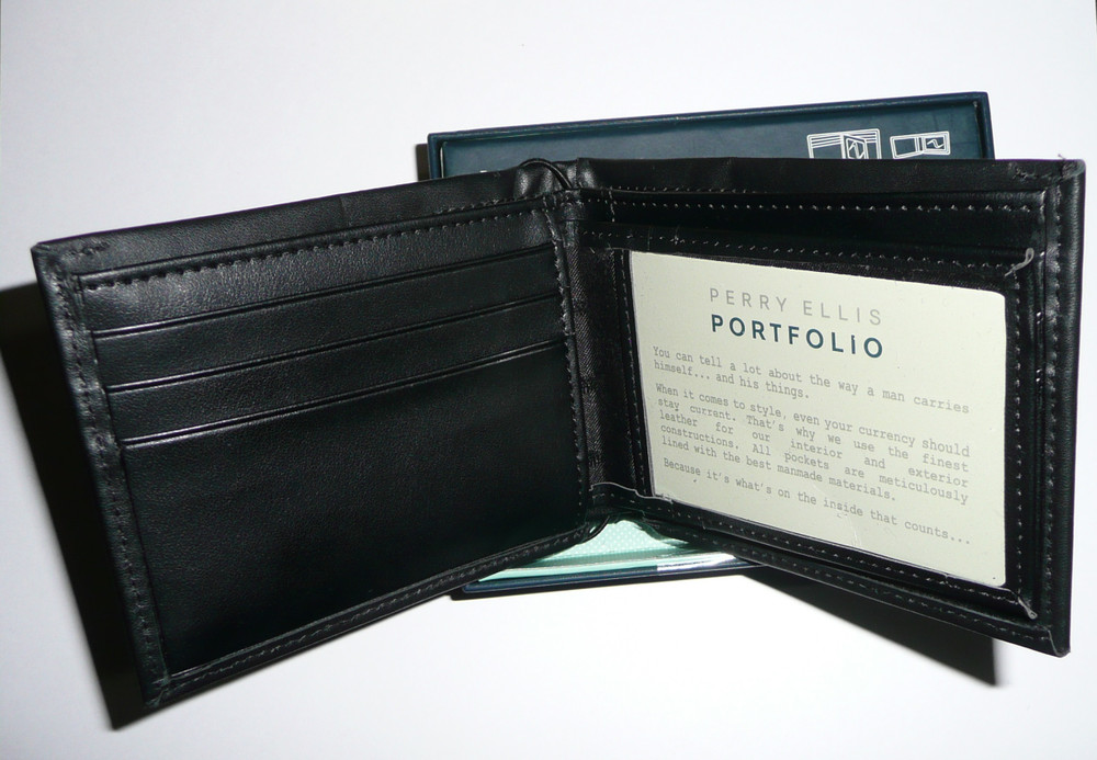 Perry Ellis Men's Portfolio Card Case ID Wallet, Blk, One size, Black