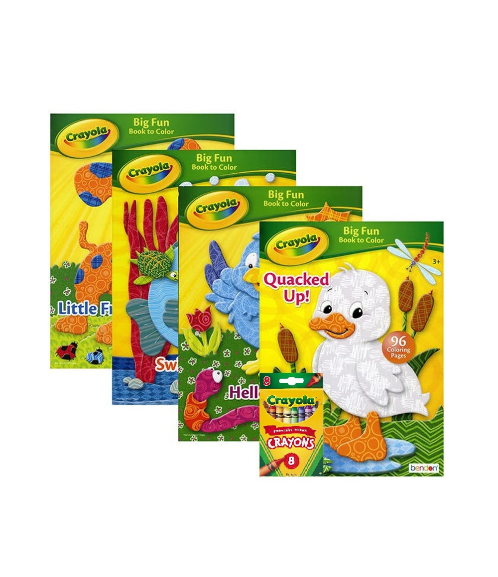 Kids Fun Coloring & Activity Books With Crayons