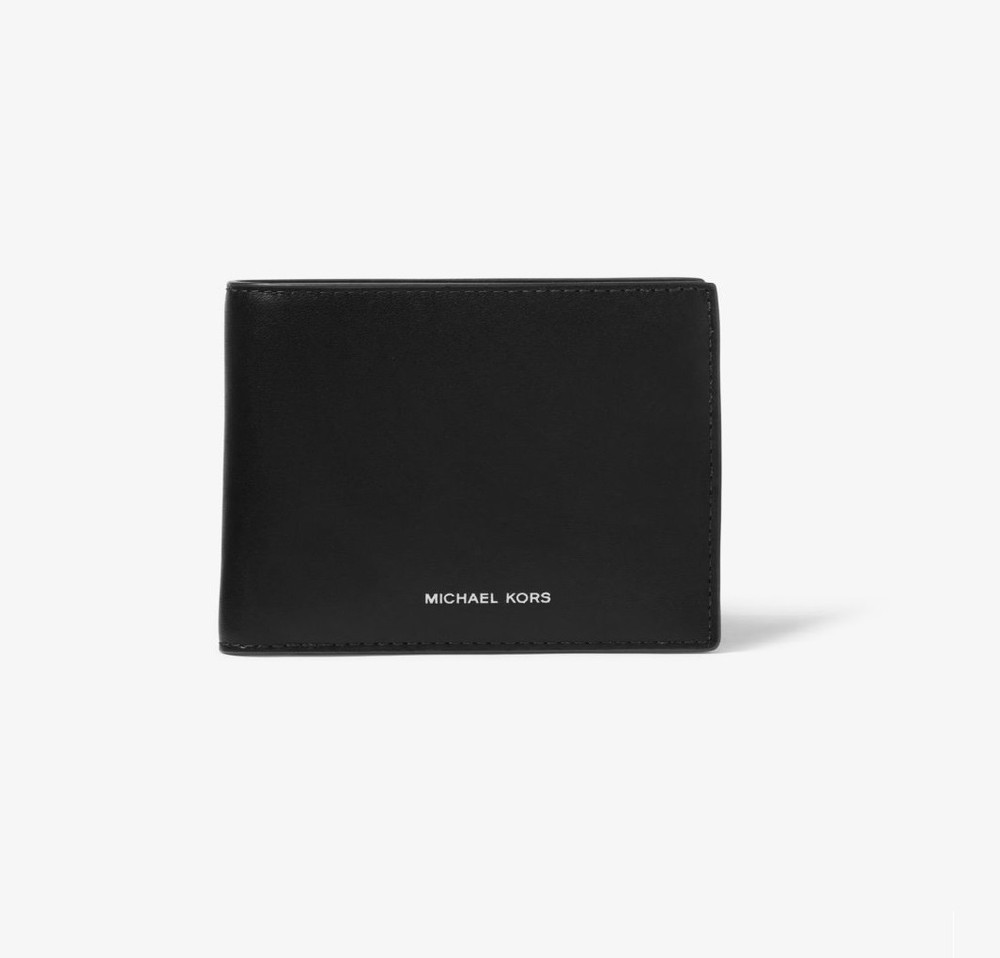  Michael Kors Reed Large Card Holder Wallet MK Signature Logo  Leather (Black) : Clothing, Shoes & Jewelry