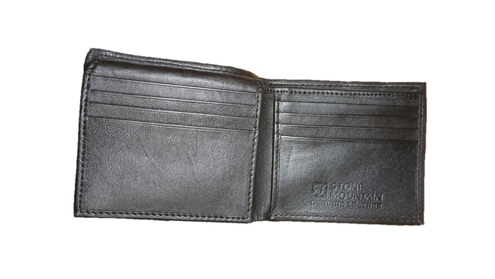  Stone Mountain New Mens Wallet Genuine Black Leather RFID  Passcase Billfold : Clothing, Shoes & Jewelry