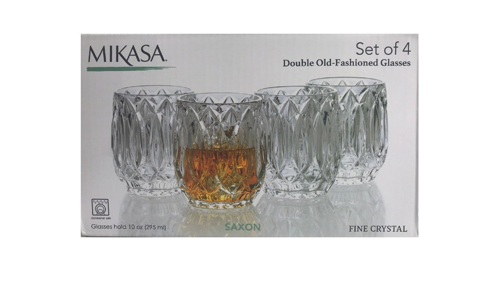 Heavy Double Old Fashioned Crystal Whiskey Glasses