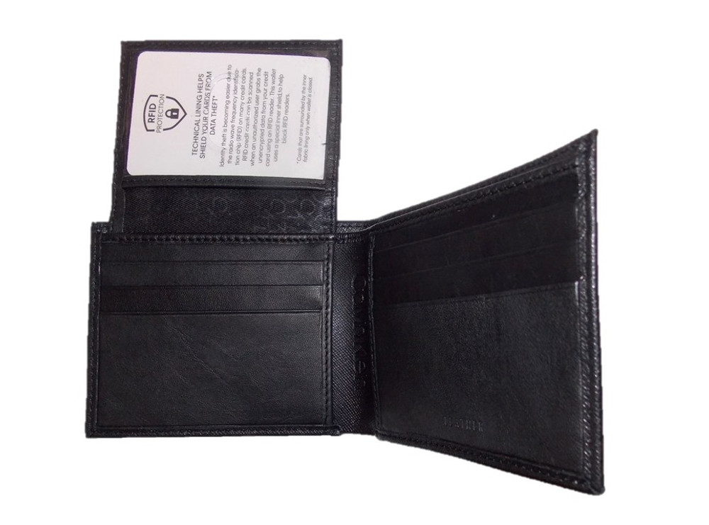 Calvin Klein Embossed Bifold Black Leather Wallet For Men