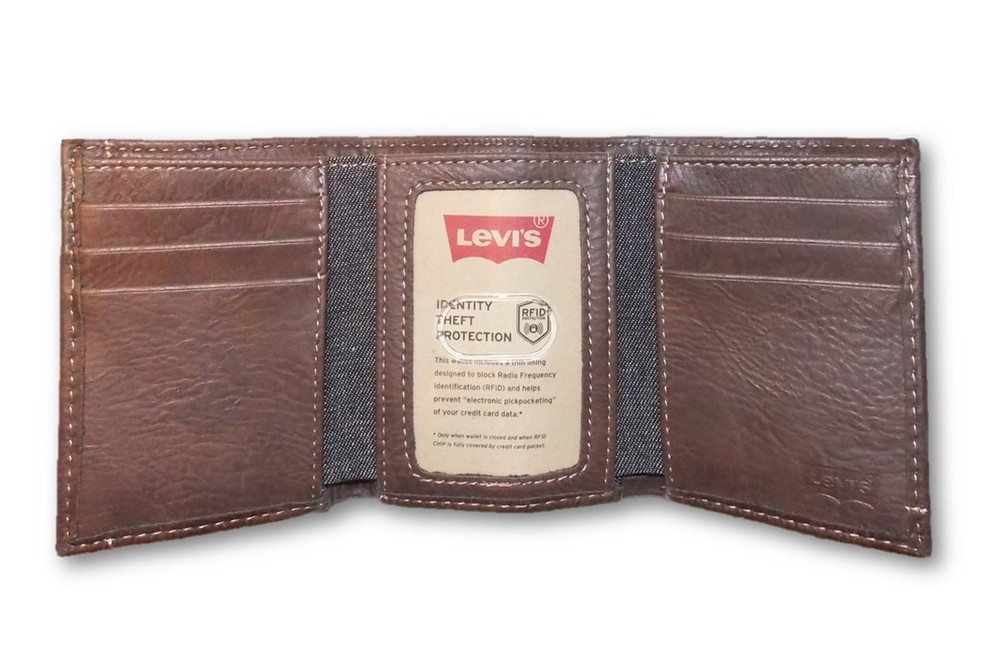 Levi's Men's Bifold Leather Wallet Black 31LP220039 RFID Blocking | eBay