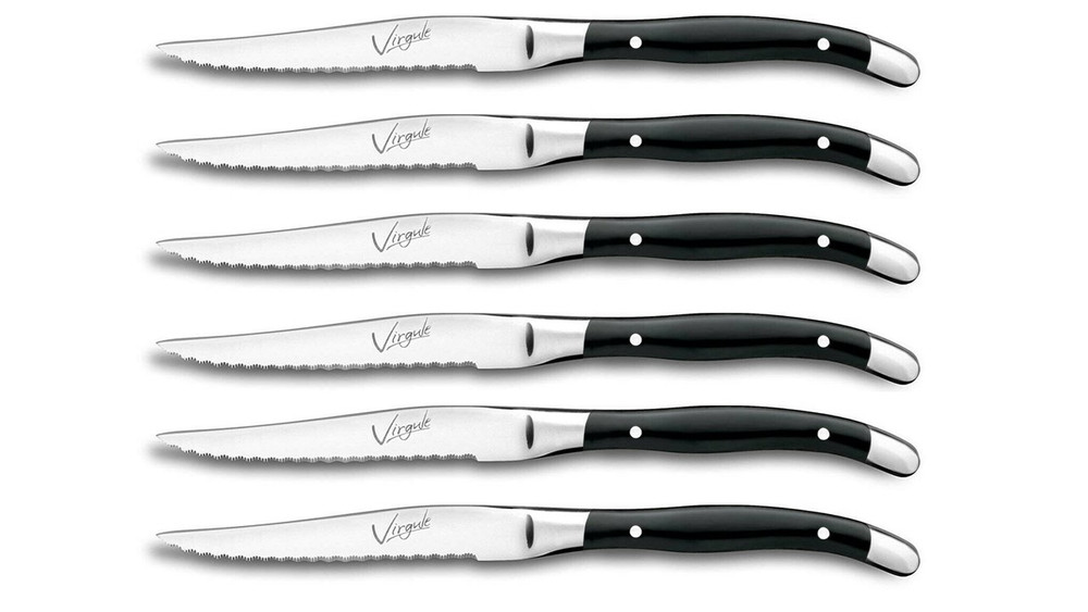 Amefa Bongo Steak Knives, Set Of 6, Premium Hardened Stainless Steel,  Hammered Ergonomic Handle Design, Micro Serrated Edge 4 Inch Blade Steak  Knife : Target