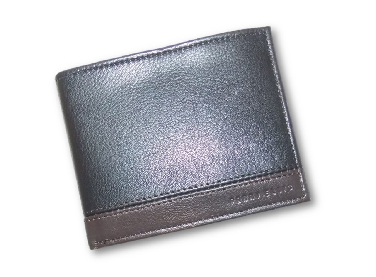 Men s Leather Wallet Perry Ellis Portfolio Black