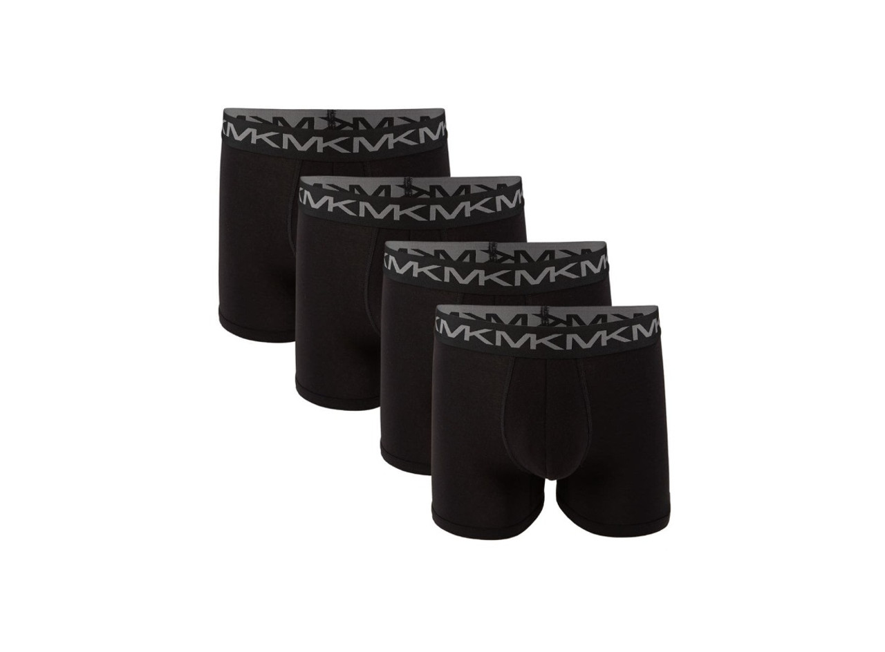 Stretch Boxer Briefs For Men MK Black Cotton Underwear