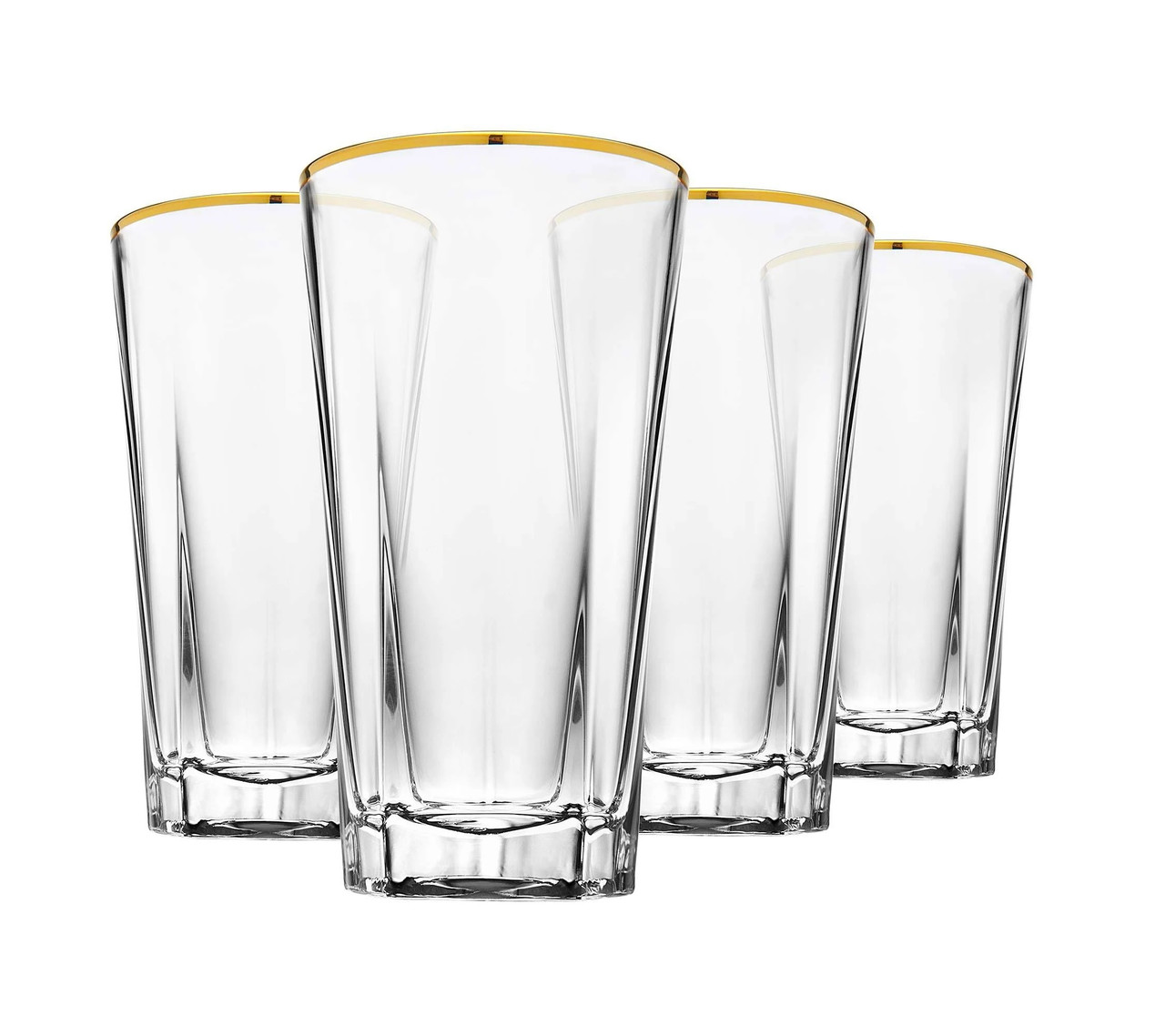 Gold rim highball glass clearance