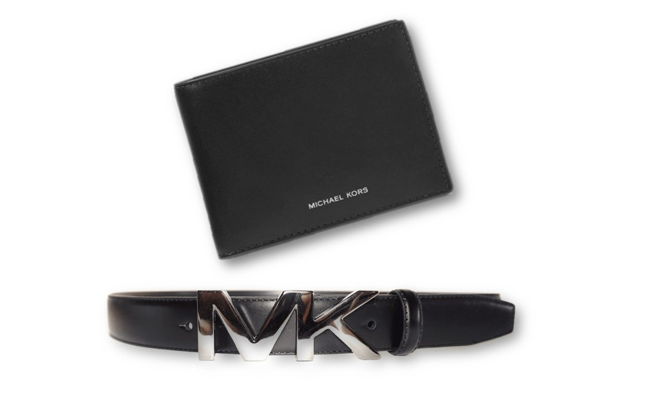 Men's Black Wallet & Belt Set