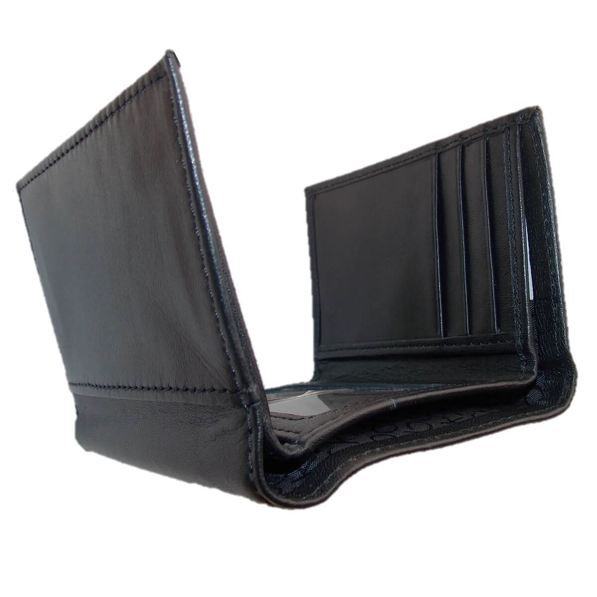 Compact Small Trifold Black Genuine Leather Wallet | Calvin Klein