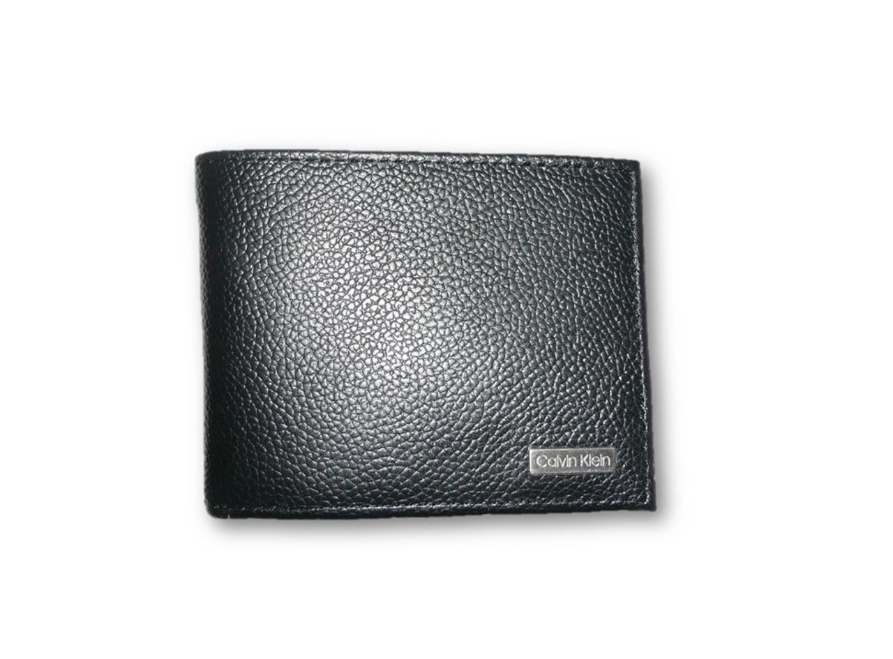 Men's Black Pebbled Leather Wallet Bifold | Calvin Klein