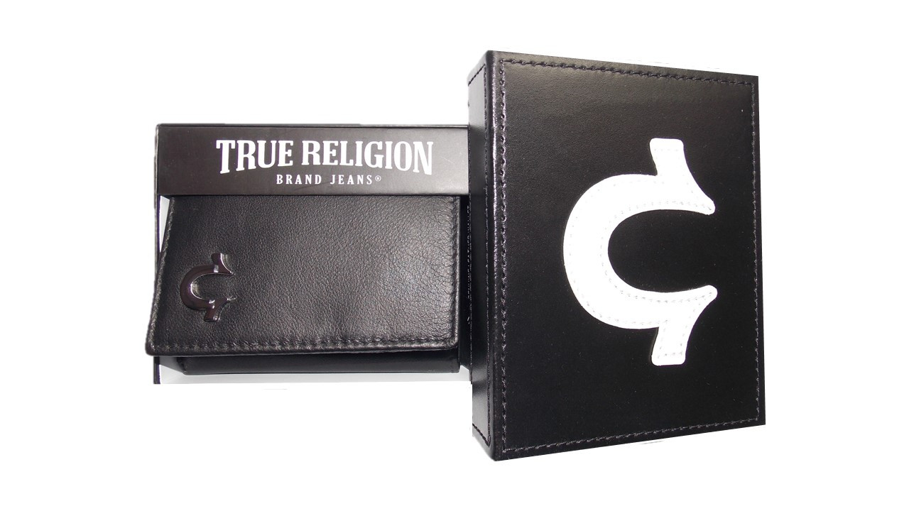 Genuine Black Leather Trifold Wallet Men