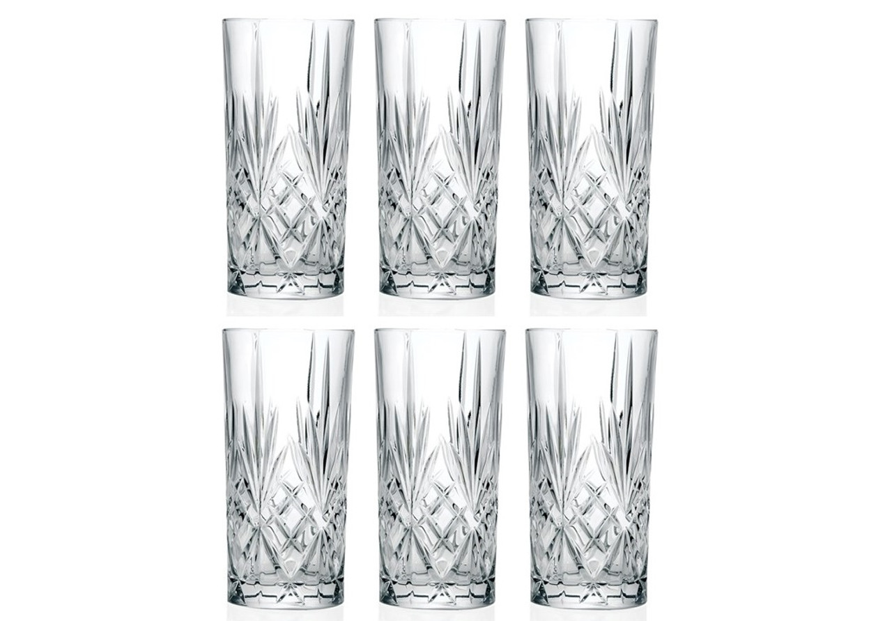 Crystal Highball Glasses, Glass Drinking Glasses [Set of 6] for Water,  Juice, Beer, Wine, and Cockta…See more Crystal Highball Glasses, Glass  Drinking