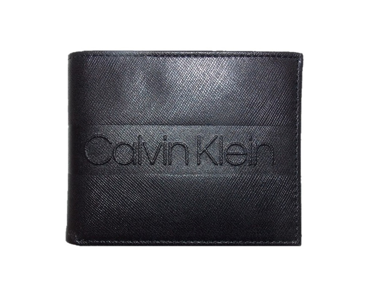 Kan niet lezen of schrijven Kracht raket Calvin Klein Embossed Bifold Black Leather Wallet For Men
