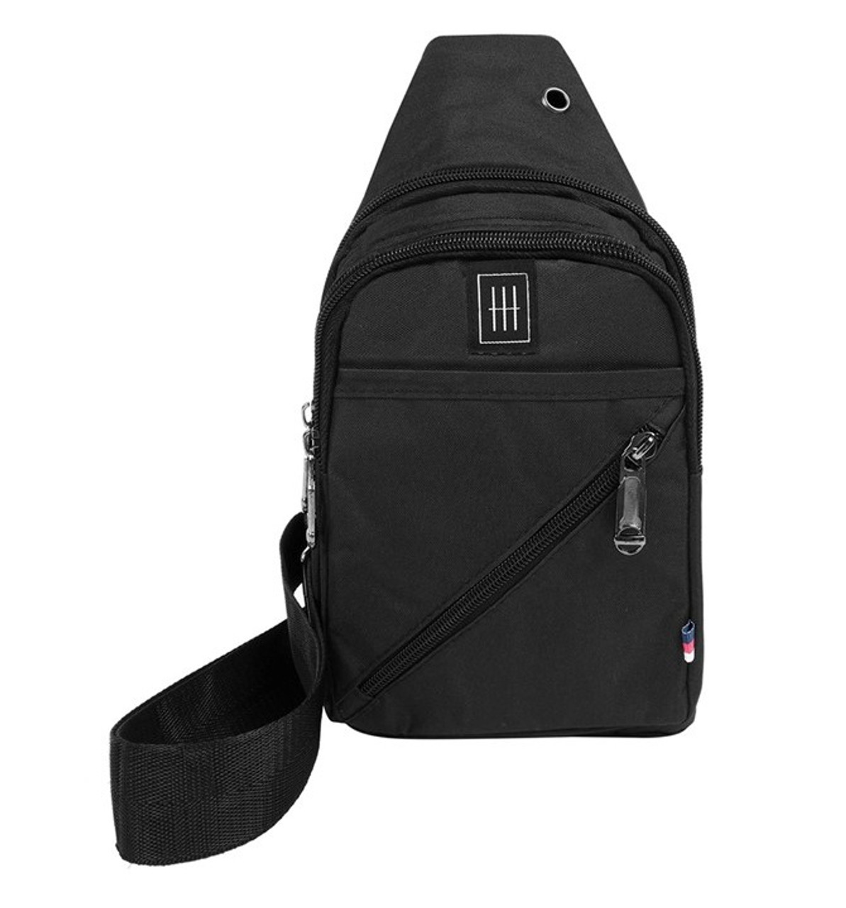 Frank Sling Bag with Earphone Holder - Black