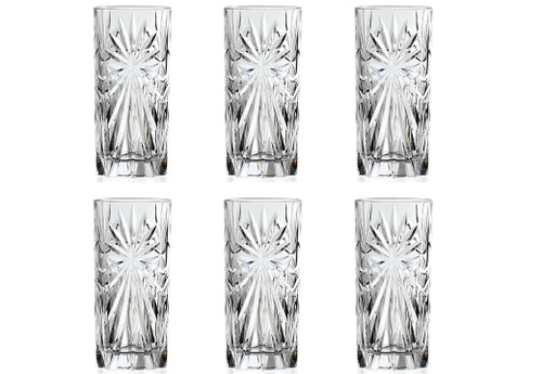 Brilliant Clear Crystal Sparkle Highball Tumbler Glasses Oasis