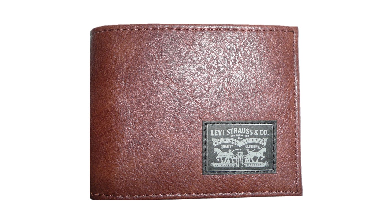 Levi's Logo Bifold Brown Leather Wallet For Men