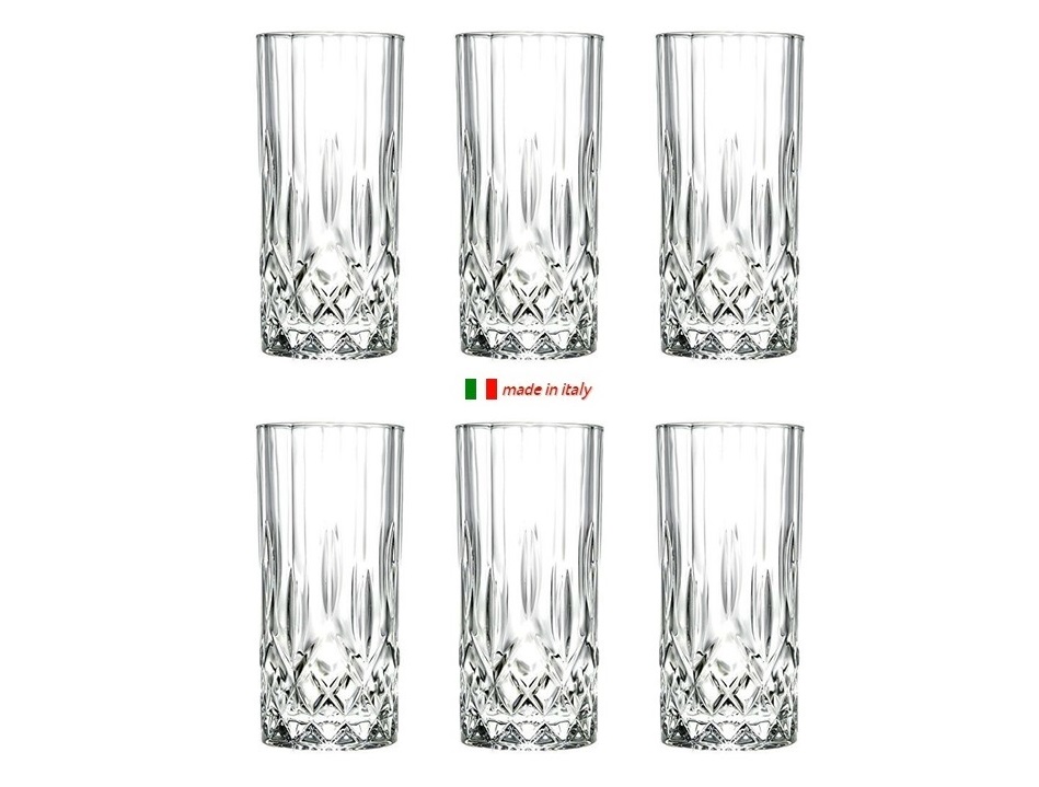 Crystal Tall Highball Glasses, Set of 6 - Hudson Grace
