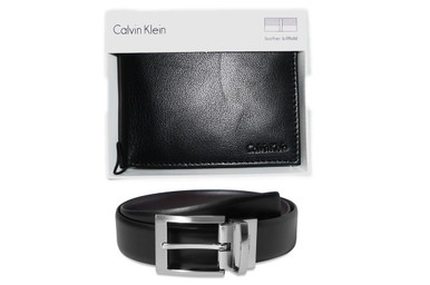 Calvin Klein SET: Belt, Wallet Set BLACK (ORIGINAL)