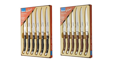  Lemeya 6 Pieces Gold Steak Knives Set of 6,Stainless Steel  Standing Steak Knife,Ultra-Sharp Serrated Steak Knives-10 Inch,Mirror  Polished,Dishwasher Safe : Sports & Outdoors