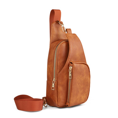 Women's Leather Crossbody Bag With Zip Front Pockets