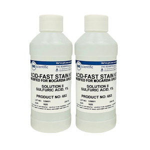 Acid-Fast Stain Kit (Nocardia Species) - Solution II - 1% Sulfuric Acid (2 x 250mL) Acid-Fast Stain Kit (Nocardia Species) - Solution II - 1% Sulfuric Acid (2 x 250mL)