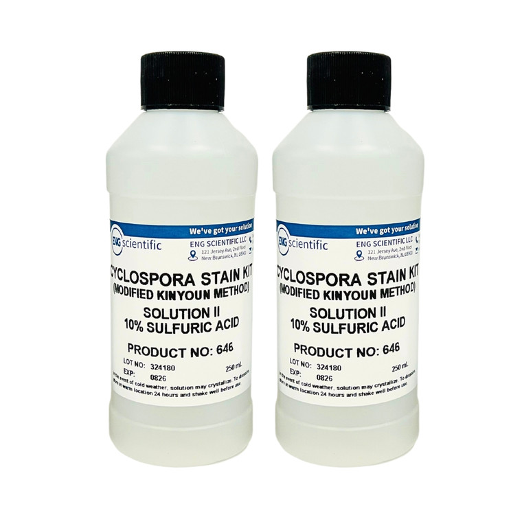 Cyclospora Stain Kit - Solution II - 10% Sulfuric Acid (2 x 250mL)
