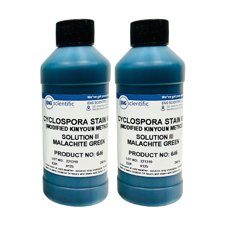 Cyclospora Stain Kit - Solution III - Malachite Green (2 x 250mL)