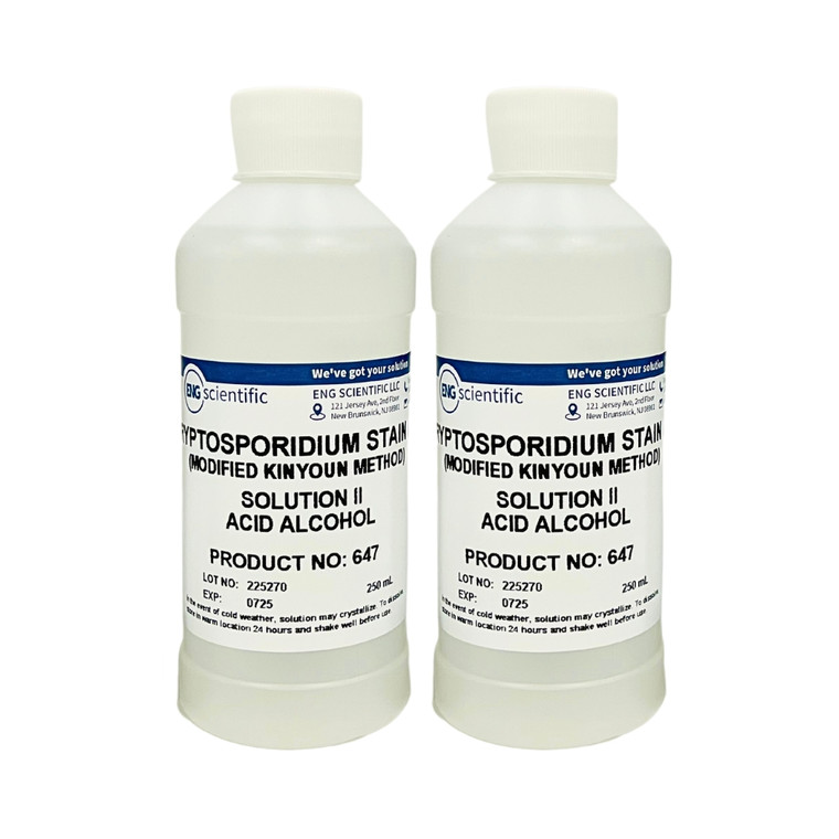 Cryptosporidium Stain Kit - Solution II - Acid Alcohol (2 x 250mL)