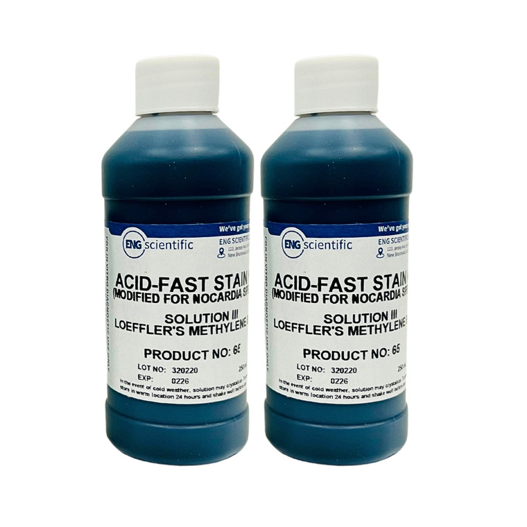 Acid-Fast Stain Kit (Nocardia Species) - Solution III - Loeffner's Methylene Blue (2 x 250mL)