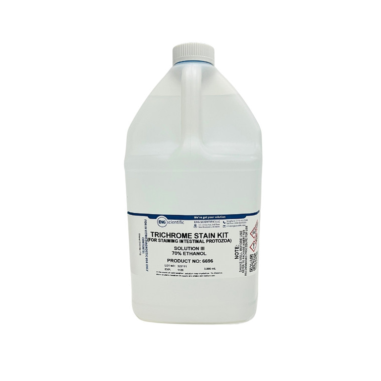 Trichrome Stain Kit with PVA Fixative - Solution III - 70% Ethanol (1 Gallon Square Bottle)