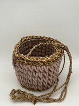 Handmade Seagrass With Pink Jute Drawstring 39894