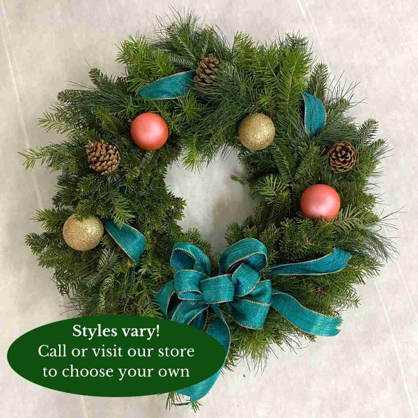 Christmas Wreath - 20 in Mixed Noble Fir w/cones 23143