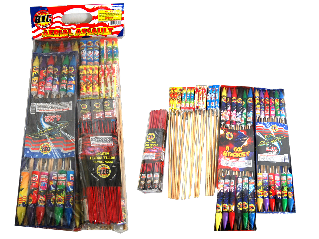 AERIAL ASSAULT - BOTTLE ROCKET ASSORTMENT - Big Fireworks