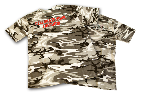 T-SHIRT CAMO "CELEBRATE YOUR FREEDOM" - SMALL