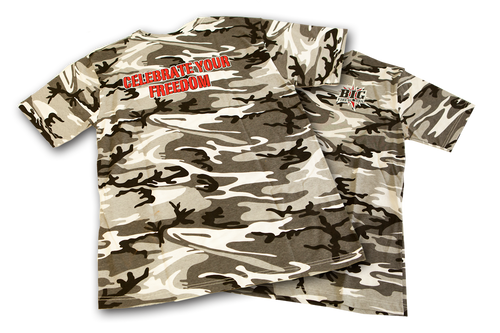 T-SHIRT CAMO "CELEBRATE YOUR FREEDOM" - X-LARGE