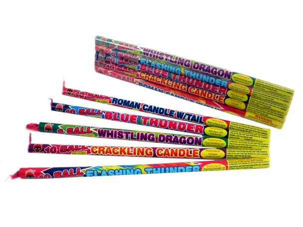 5 PACK ASSORTED EFFECT ROMAN CANDLE