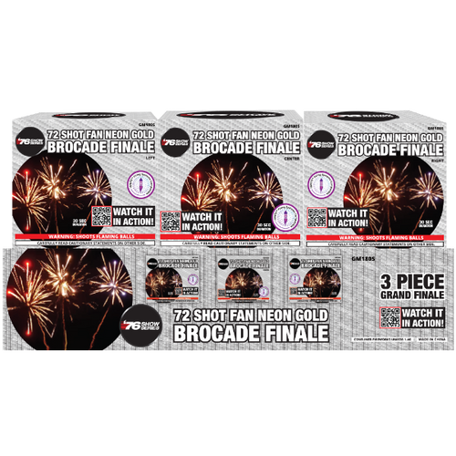 72s Fan Neon Gold Brocade Finale (30 Sec) (Case)