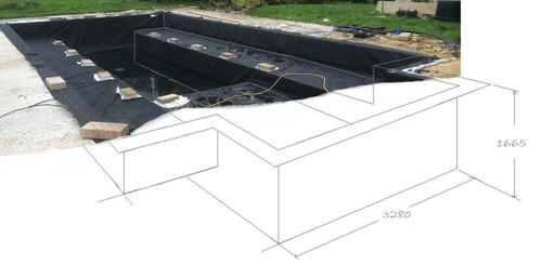 10ft x 10ft x 4ft Flexible Square Box Pond Liner 0.75 Millimetre