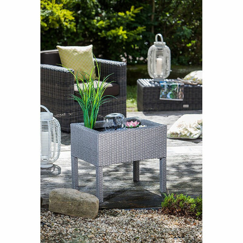 heissner raised patio rattan pond grey