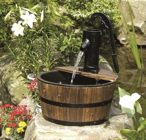 Heissner Single Wooden Barrel Water With Hand Pump