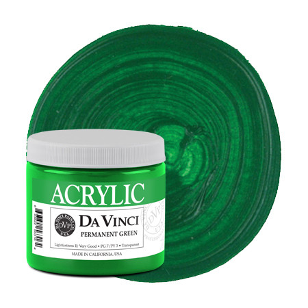 Da Vinci Permanent Green Artist Acrylic Paint 16oz