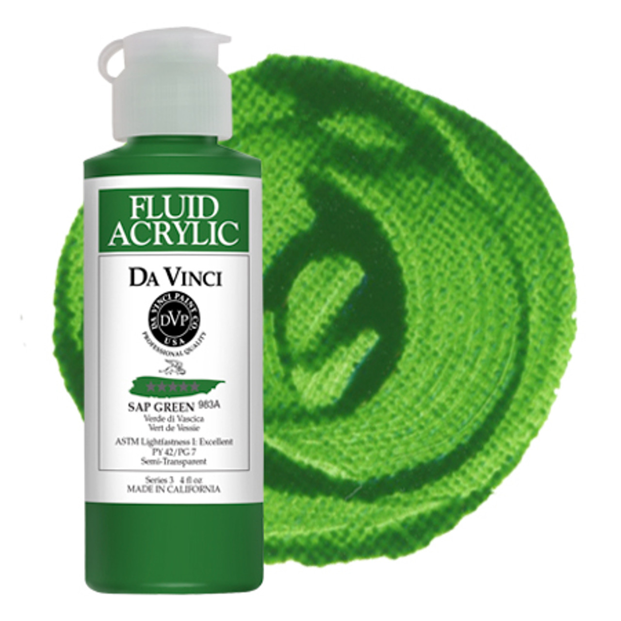 Da Vinci Sap Green Artist Fluid Acrylic Paint – 4oz