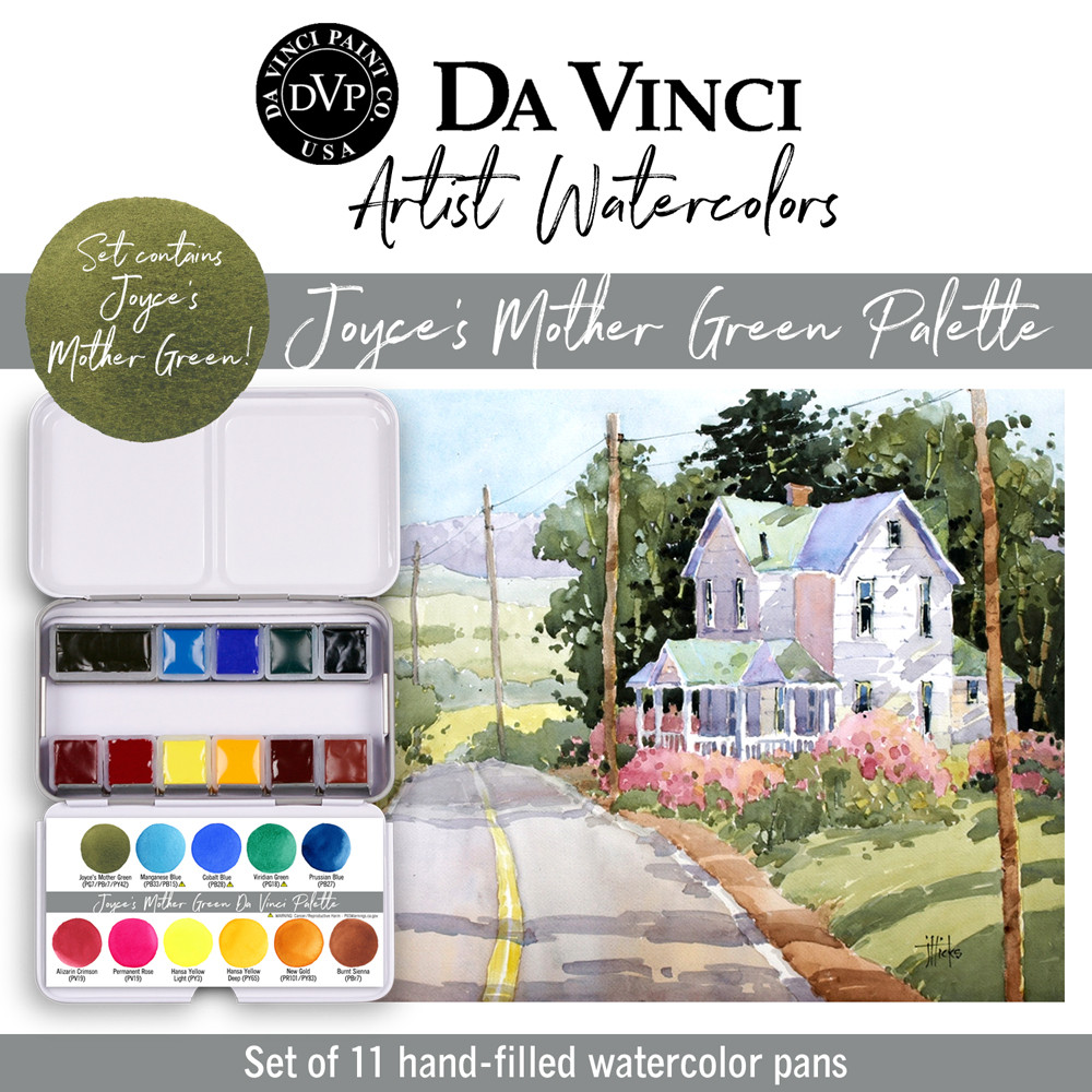 Joyce's Mother Green Da Vinci Watercolor Palette Set