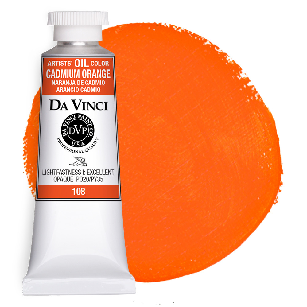 Da Vinci Cadmium Orange Artist Oil Paint - 37mL