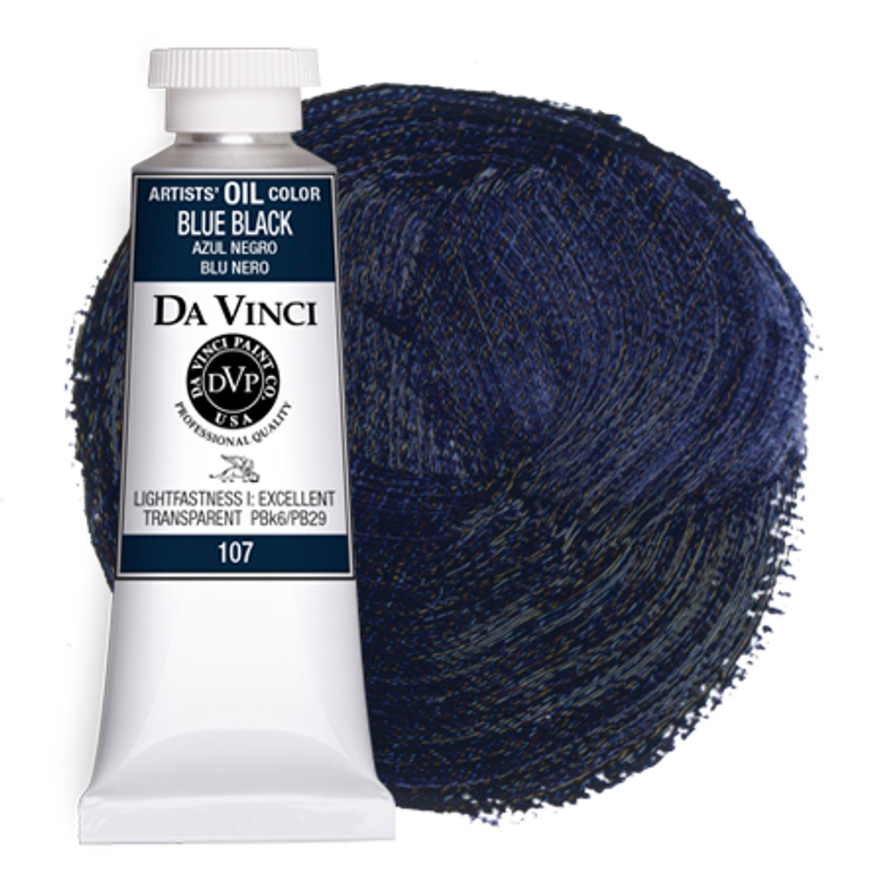 Da Vinci Carbon Black Artist Fluid Acrylic Paint – 16oz