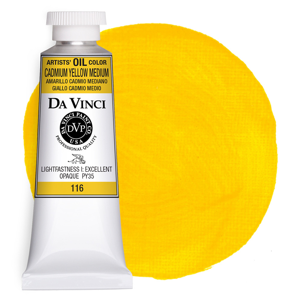 Da Vinci Cadmium Yellow Medium Artist Oil Paint - 37mL