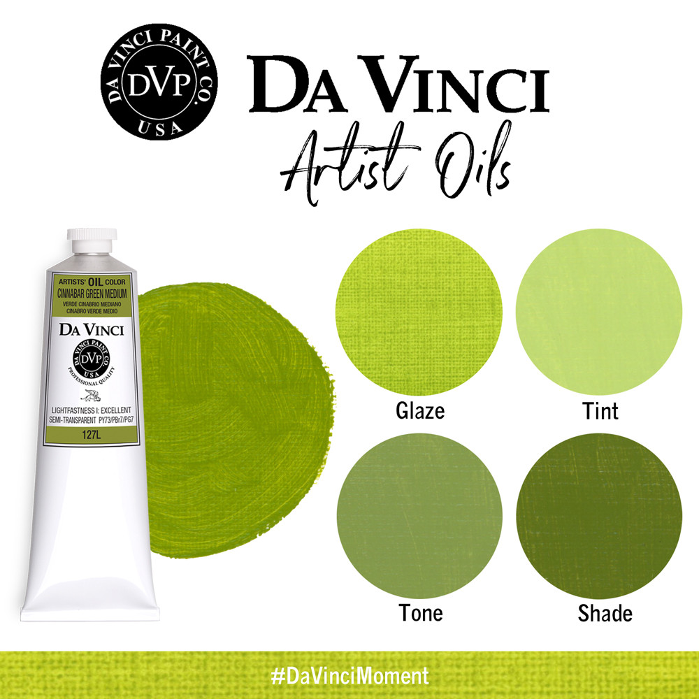Da Vinci Cinnabar Green Medium Artist Oil Paint - 150mL
